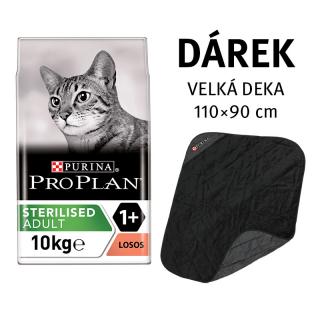 Purina Pro Plan Cat STERILISED losos 10 kg + velká deka ZDARMA