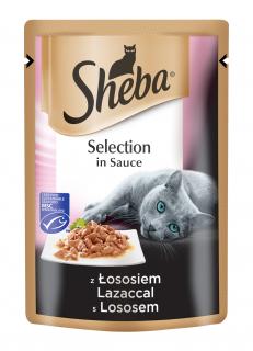 SHEBA kapsička SELECTION in Sauce s Lososem 85g