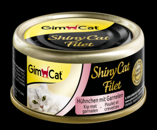 ShinyCat CHICKEN FILLET s krevetou v kuřecím vývaru 70 g (konzerva)