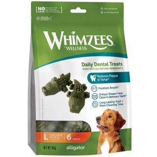 WHIMZEES Aligátor dentální pamlsek pro psy L (18-27kg) 6ks