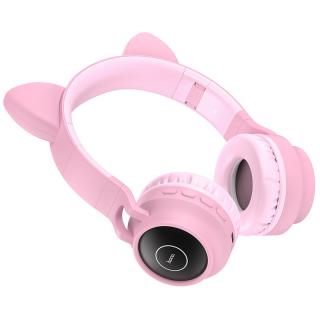 Bezdrátová Bluetooth sluchátka Hoco W27 Cat Ear - růžová