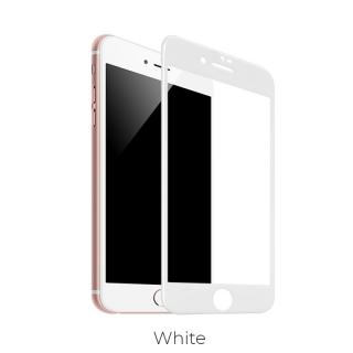 Bílé ochranné tvrzené sklo pro iPhone 7 Plus / 8 Plus HOCO  Shatterproof 3D