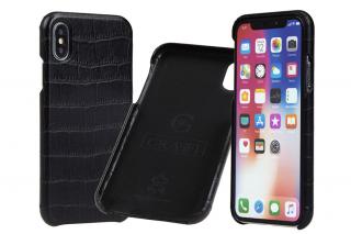 Černý obal pro iPhone XS MAX Carastyle Shell Black Crocco