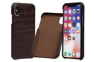 Hnědý obal pro iPhone 6 / 7 / 8 / SE (2020) Carastyle Shell Dark Brown Crocco