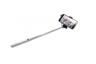 Kompaktní selfie stick FIXED Snap Mini, spoušť přes 3,5 mm jack Stříbrný