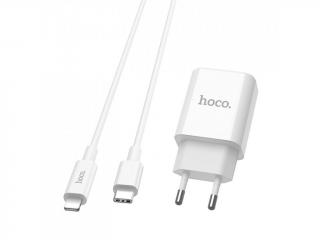 Nabíječka Hoco C71A Star speed + kabel USB-? a Lightning, bílá