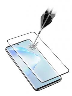 Ochranné zaoblené tvrzené sklo pro celý displej Cellularline Glass pro Samsung Galaxy S20, černé