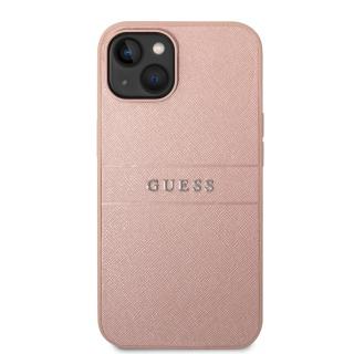 Pouzdro Guess PU Leather Saffiano iPhone 14 Plus růžové