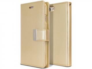 Zlaté flipové pouzdro Mercury Rich Diary Wallet pro iPhone 14 Plus