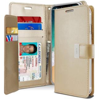 Zlaté flipové pouzdro Mercury Rich Diary Wallet pro iPhone X / XS