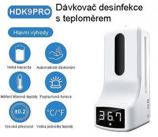 HDK9PRO Gelový bezkontaktní dávkovač desinfekce a infra teploměr tělesné teploty  Speciální cena pro registrované