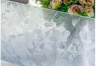 Ubrus na stůl z měkkého skla 54x110 cm Ubrus: Fólie se vzorem pivoněk