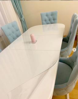 Ubrus na stůl z měkkého skla 65x217 cm Ubrus: Průhledná lesklá folie