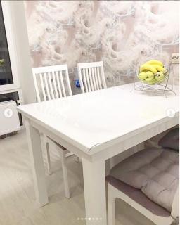 Ubrus na stůl z měkkého skla 80x145 cm Ubrus: Průhledná lesklá folie
