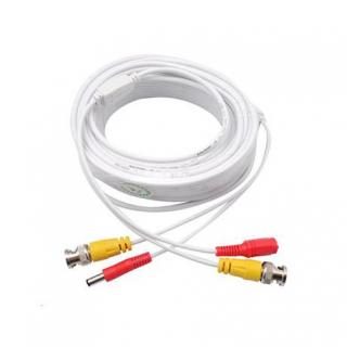 Vnitřní propojovací kabel koaxiální s BNC + napájení 10 metrů bílý