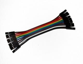 Dupont kabel 10cm plochý 10 žil - female/female