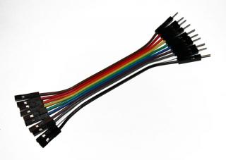 Dupont kabel 10cm plochý 10 žil - male/female