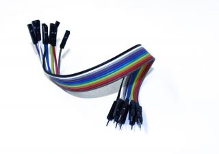 Dupont kabel 20cm plochý 10 žil - male/female