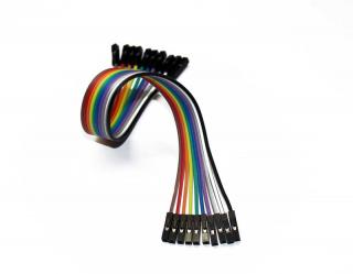 Dupont kabel 30cm plochý 10 žil - female/female