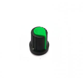 Ovládací knoflík 6mm - černý/zelený