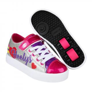 Heelys - Snazzy X2 - Silver/Rainbow/Heart - koloboty Velikost boty: 30