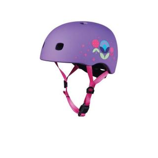 Micro - LED Floral purple - S (48-53cm) - Dětská helma Velikost: S