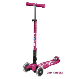 Micro - Maxi Deluxe LED Berry Red - Dětská skládací koloběžka