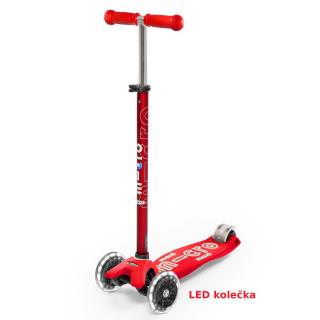 Micro - Maxi Deluxe LED Red - Dětská koloběžka