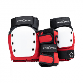 Pro-Tec - Street Gear Junior 3 Pack Open Red/White/Black - Dětská sada chráničů Velikost: S