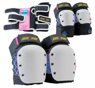 Pro-Tec - Street JR 3-PK Open Santa Cruz - Black/White/Pink - Dětská sada chráničů Velikost: S
