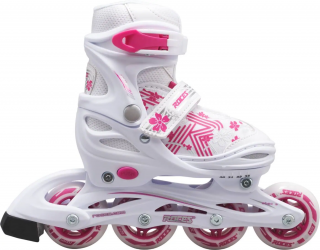 Roces - Jokey 3.0 White/Pink - kolečkové roztahovací brusle Velikost (brusle): 26-29