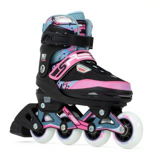 SFR - Pixel Adjustable Blue/Pink - nastavitelné in-line brusle Velikost (brusle): L (37, 38, 39.5, 40,5)