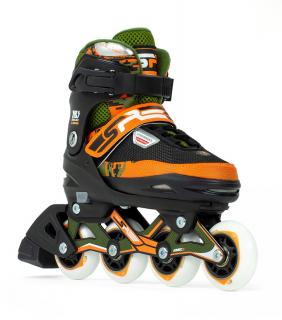SFR - Pixel Adjustable Green/Orange - nastavitelné in-line brusle Velikost (brusle): L (37, 38, 39.5, 40,5)