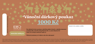 Vánoční dárkový poukaz 1000 Kč skořicový