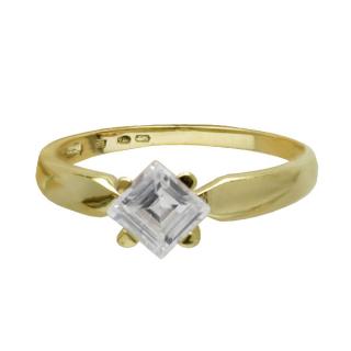 Tenký zlatý prsten se zirkonem Z70-332 váha: 2 g, Velikost: 54, ryzost: Au 585/1000