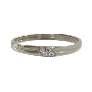 Tenký zlatý prsten se zirkony Z70-344 váha: 1.25 g, Velikost: 52, ryzost: Au 585/1000