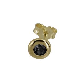 Zlaté náušnice pecky s černým kamenem Z40-838 váha: 0.37 g, ryzost: Au 585/1000
