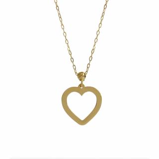 Zlatý náhrdelník s přívěskem srdce ze žlutého zlata Z50-600 délka: 45-48 cm, váha: 0.96 g, ryzost: Au 585/1000