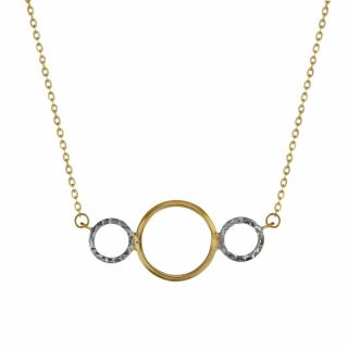 Zlatý náhrdelník s přívěskem tři kruhy Z50-607 délka: 42-45 cm, váha: 1.52 g, ryzost: Au 585/1000