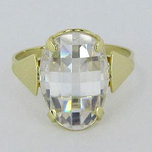 Zlatý prsten s bílým zirkonem Z70-155 váha: 3.41 g, Velikost: 63, ryzost: Au 585/1000