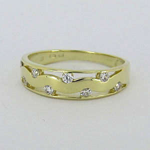 Zlatý prsten s bílými zirkony Z70-153 váha: 2.18 g, Velikost: 54, ryzost: Au 585/1000