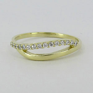 Zlatý prsten s bílými zirkony Z70-157 váha: 1.61 g, Velikost: 53, ryzost: Au 585/1000