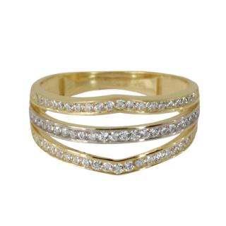 Zlatý prsten s bílými zirkony Z70-451 váha: 2.34 g, Velikost: 54, ryzost: Au 585/1000