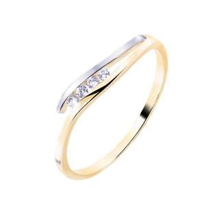 Zlatý prsten s brilianty DF70-038 váha: 1.3 g, Velikost: 54