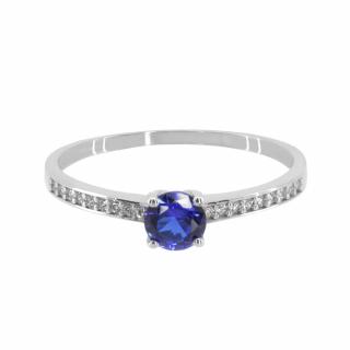Zlatý prsten s modrým zirkonem Z70-464 váha: 1.09 g, Velikost: 54, ryzost: Au 585/1000