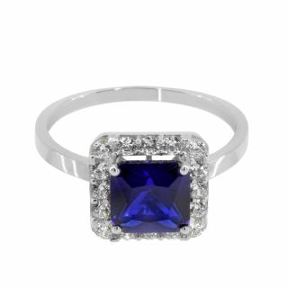 Zlatý prsten s modrým zirkonem Z70-466 váha: 2.22 g, Velikost: 52, ryzost: Au 585/1000