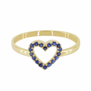 Zlatý prsten s modrými zirkony Z70-459 váha: 1.00 g, Velikost: 51, ryzost: Au 585/1000