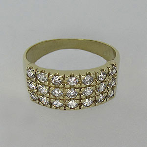 Zlatý prsten se zirkony Z70-007 váha: 5.10 g, Velikost: 63, ryzost: Au 585/1000