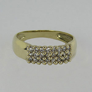 Zlatý prsten se zirkony Z70-020 váha: 3.20 g, Velikost: 62, ryzost: Au 585/1000