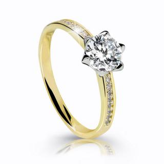 Zlatý prsten se zirkony Z70-268 váha: 2.11 g, Velikost: 54, ryzost: Au 585/1000